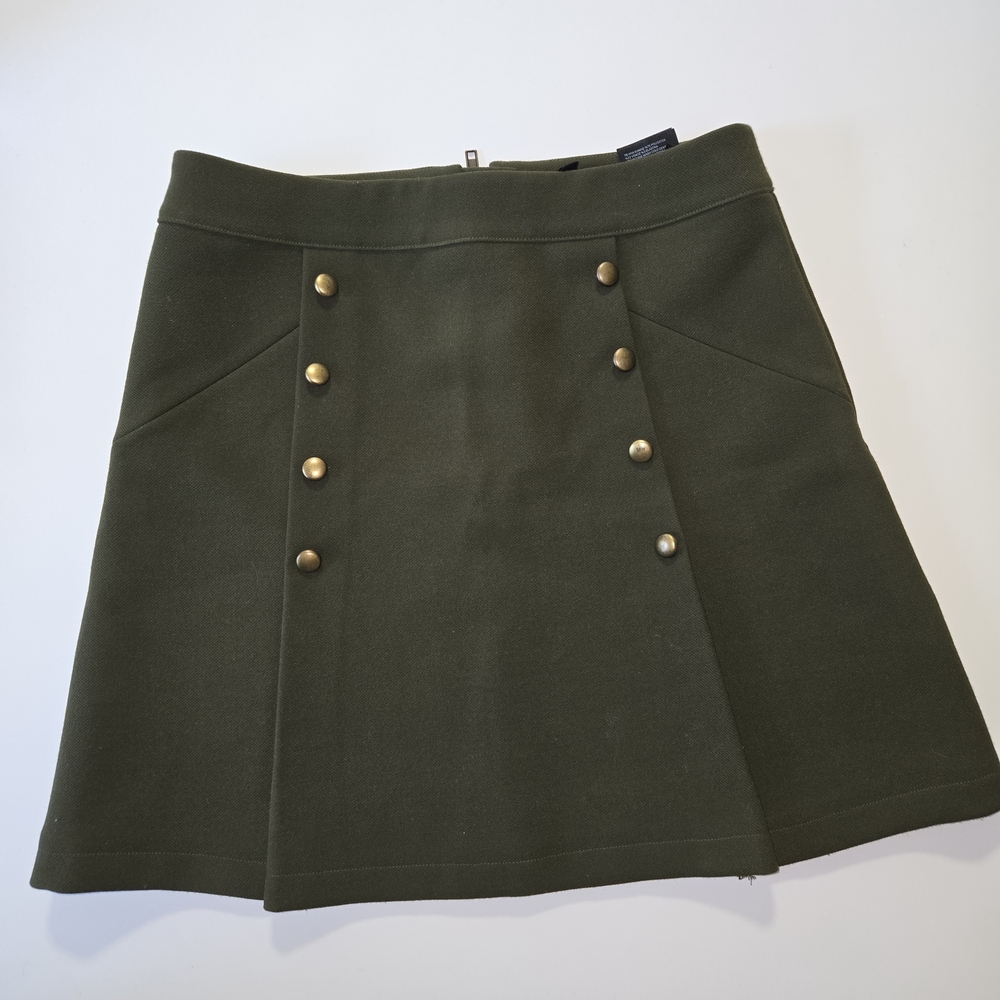 Olive Green Buttoned Women's Skirt